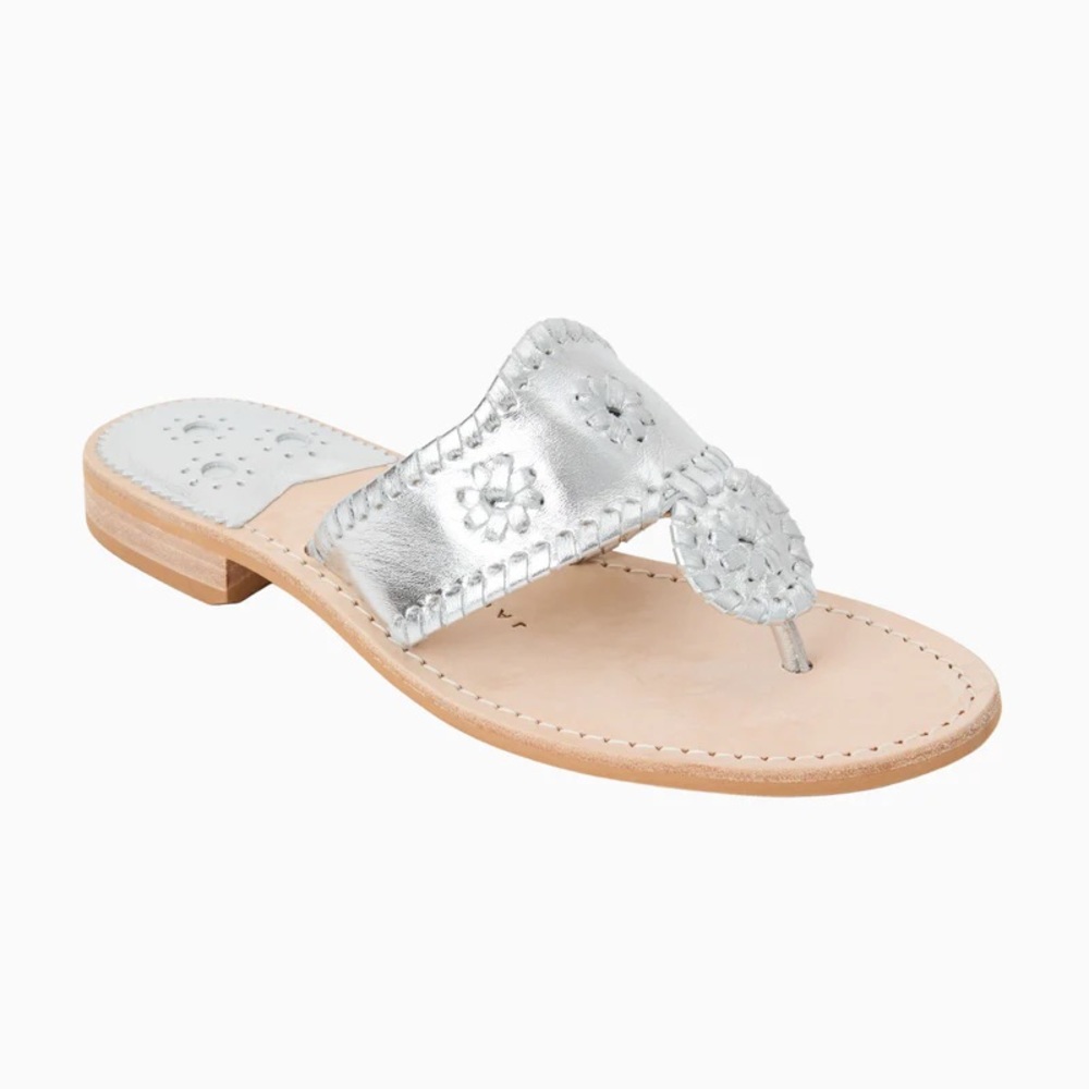 Calypso by Jack Rogers Silver Embellished Women's Sandals Size 7